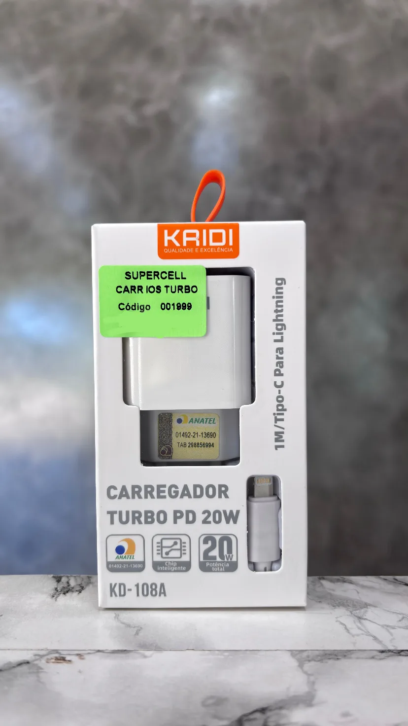 CARREGADOR IOS TURBO 20W KD108A