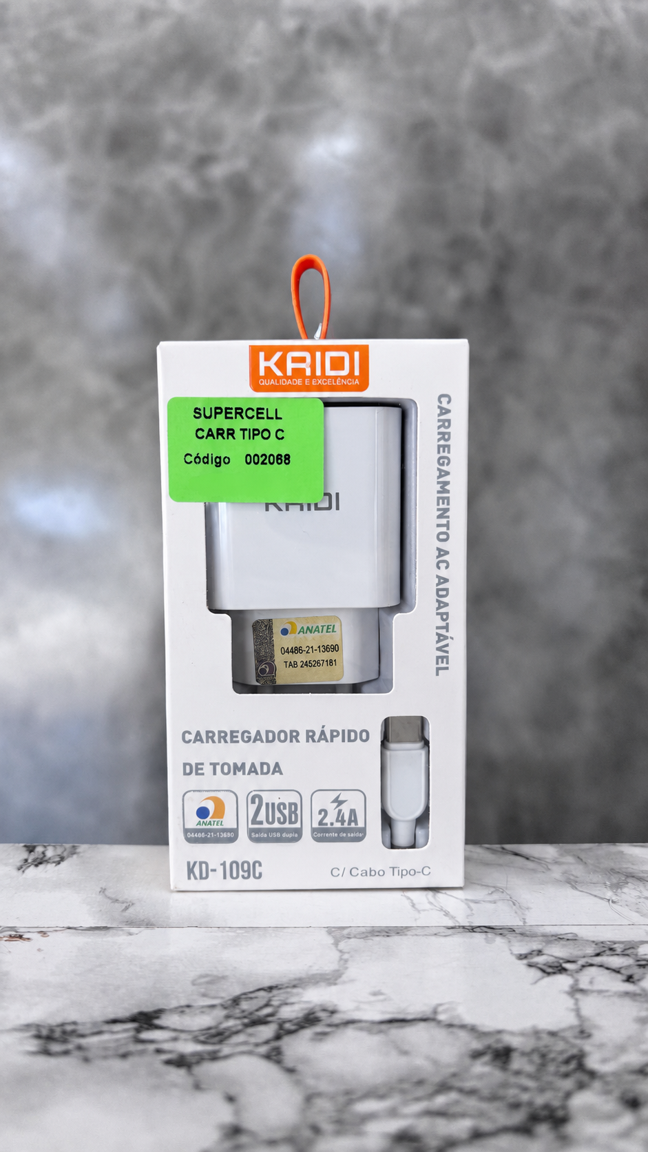 CARREGADOR KAIDI TIPO C/ TIPOC KD109C