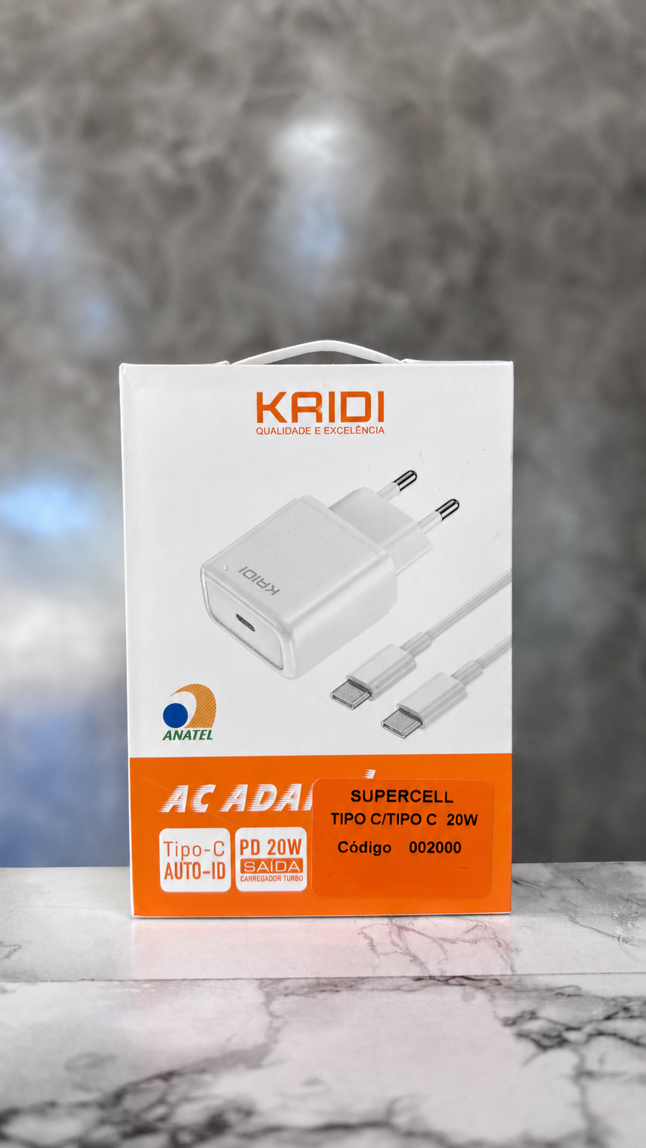 CARREGADOR KAIDI TIPO C / TIPO C 20W KS108C