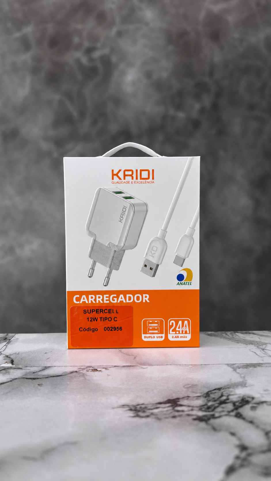 CARREGADOR KAIDI TIPO C KD301C 12W