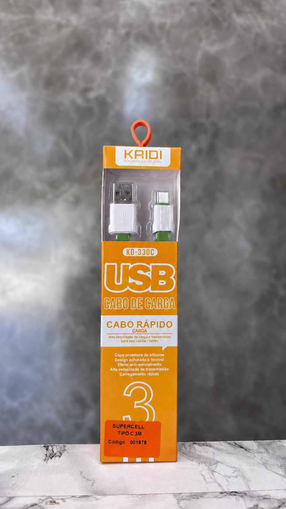 CABO KAIDI USB / TIPO C KD330C 3MT
